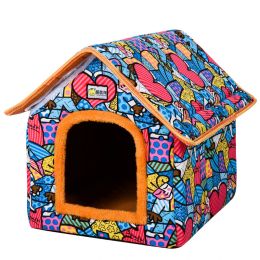 Tapis pliable chien house de compagnie de chat lit chat lit d'hiver villa somnolent kennel nid nid tentes fermées fermées canapé-cave