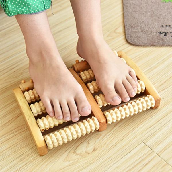 Tapis Semelle de pied masseur de pieds type de rouleau en bois pied en bois massif massage des jambes appareil de pied point d'acupuncture balle ménage