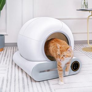 Matten Volautomatisch Intelligent Zelfreinigend Volledig gesloten kattenbak Huisdiertoilet Kattenbak Dierbenodigdheden 56L