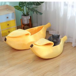 Mats drôles bananes de chats couches maison de chat confortable lits de tapis de tapis portable chaleureux panier de couchage coussin chaton fournit des accessoires pour la maison