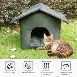 Furrybaby Cat Houses Lit d'hiver chaud pour chat - Maison de sommeil isolée résistante aux intempéries pour chats d'extérieur - Facile à assembler