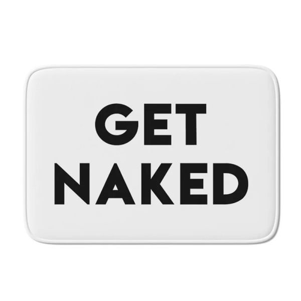 Tapis Gaslight Gatekeep Girlboss Get Naked in Black Tapis de bain drôle Tapis de salle de bain absorbant antidérapant Tapis de douche 60 x 40 cm