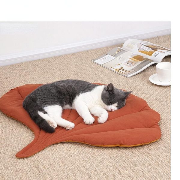 Tapis Ginkgo feuilles et feuilles coussins pour animaux de compagnie lavable en Machine chaleur d'hiver chat coton coussin chien canapé coussin fournitures pour animaux de compagnie