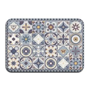 Tapis fleurison Bohemian Grey Mandala Tapis en polyester Tapis de sol non folie Porte-gouttes pour la porte de la cuisine de la chambre à coucher décoration de salle de bain