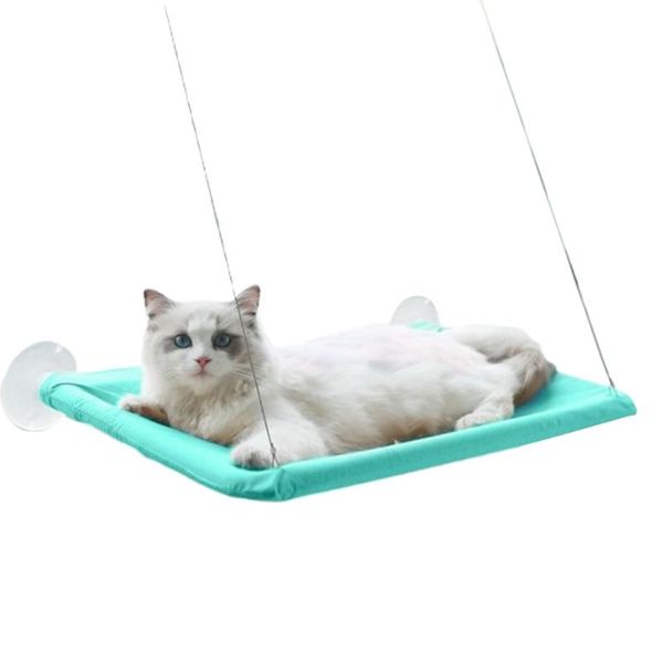 Mats H55E Hamaca colgante para gatos, cama para gatos montada en ventana con ventosas de alambre de acero, asiento de descanso acogedor lavable desmontable para interiores