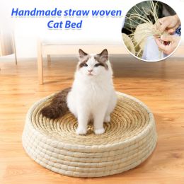 Tapis tressé à la main pour chat, nid pour chat, chenil pour chiot, jouet résistant à l'usure, tapis de couchage pour chat, coussin à griffes, planche à gratter pour chat