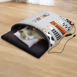 Esteras calefactores manta de cama gato mascota cama eléctrica alfombra de invierno 3 engranajes Temporizante de la casa lavable franela lecho para perros accesorios para gatos