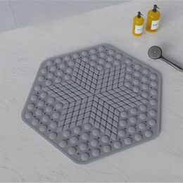 Tapis Tapis antidérapant Hexagonal simplicité moderne produit de salle de bain domestique toilette salle de douche antichute tapis de bain de Massage de forme spéciale