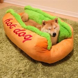 Mats Hot Dog Design Pet Bed Dog Chat Mat portable Porable amovible et coussin de maison lavable pour chiens Soft Deep Sleeping High Quality