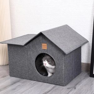 Esteras para interiores, portátiles, de gran capacidad, cama cueva para mascotas, gato, conejo, conejillo de indias, refugio, sombra para mascotas, casa para gatos al aire libre para cachorros, mascotas, gatitos