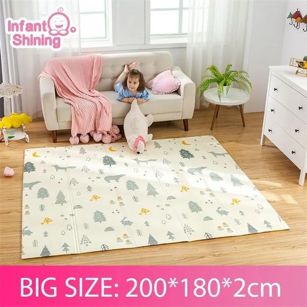 Tapis Infantile brillant 2CM tapis de bébé tapis de jeu pour enfants 180*200*2cm tapis de jeu plus épais plus grands enfants tapis doux bébé tapis rampant tapis de sol LJ