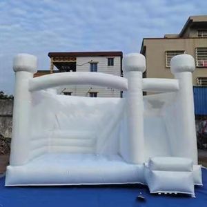 Tapis Gonflable Jump Bounce Jumper House Mariage Château gonflable avec toboggan Combo Tout blanc Bouncer lit de saut à vendre à la porte 773 E3