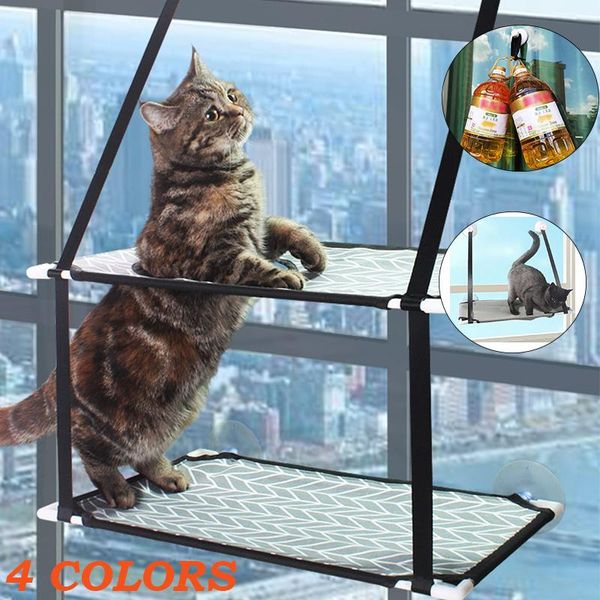 Esteras de múltiples capas para colgar en la cama para gatos, hamaca para Gato, ventana, asiento de descanso, nido, marco de escalada para gatitos, accesorios para gatos de 25kg