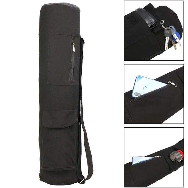 Esteras Nueva mochila portátil para gimnasio Blackyoga, esterilla de yoga, mochila impermeable, bolsa de yoga, estera de nailon para ejercicio físico, bolsa de almacenamiento con cremallera