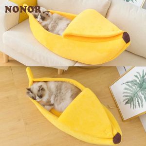 Mats Non o Funny Banana Cat Camedera Casa de cama lindas camas de gato lindas Casas de mascotas portátiles duraderas Suministros de colchón de perros