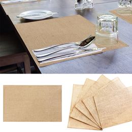 Tapis Tapis 10 pcs Antidérapant Tasse Table Tapis Rectangulaire Nature Jute Napperon Isolation Thermique Bol er Décoration De Fête De Mariage 231019