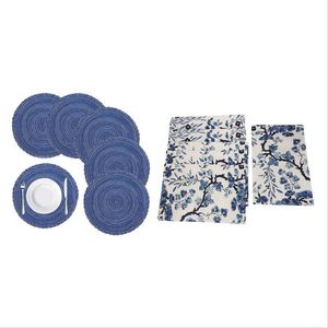 Matten Pads 12 PCS Placemat Coasters Cup Dish Glass Tafel Mat Insation Pad Keuken Accessoires Decoratie Ronde Druppel Aflevering Ho DHFOP