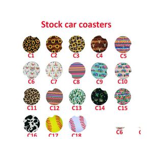 Matten Pads 18 Styles Mokken Mat Baseball Softbal Design Neopreen Car Coasters Cup Holder voor contrast Home Decor Accessories Drop de Dhgyo