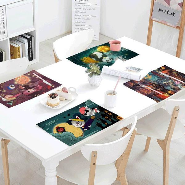 Tapis Tapis 1 PC Vente 2021 Halloween Personnage De Dessin Animé Napperon Citrouille Motif Restaurant Table Décoration