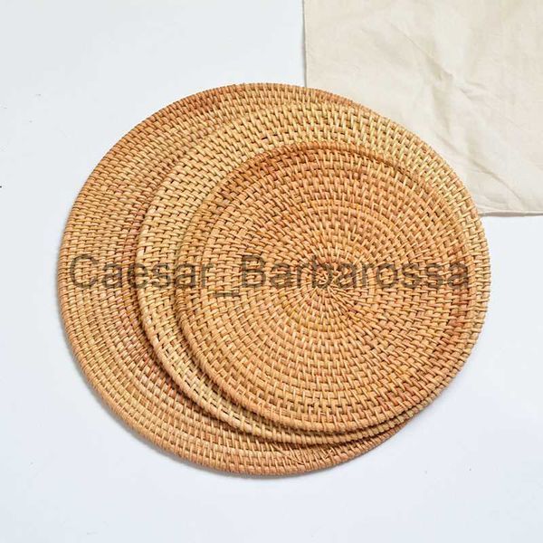 Alfombrillas de 22263035CM, posavasos de mesa de ratán Natural hecho a mano, alfombrilla redonda de Navidad, alfombrilla aislante, decoración de mesa, 1 unidad x0715