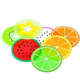 Mats PADS 7 pièces / Ensemble de montagnes de sous-côte en forme de fruits en silicone Couc de cuisine Coasters Coasters Hot Beverage Coasters J240514