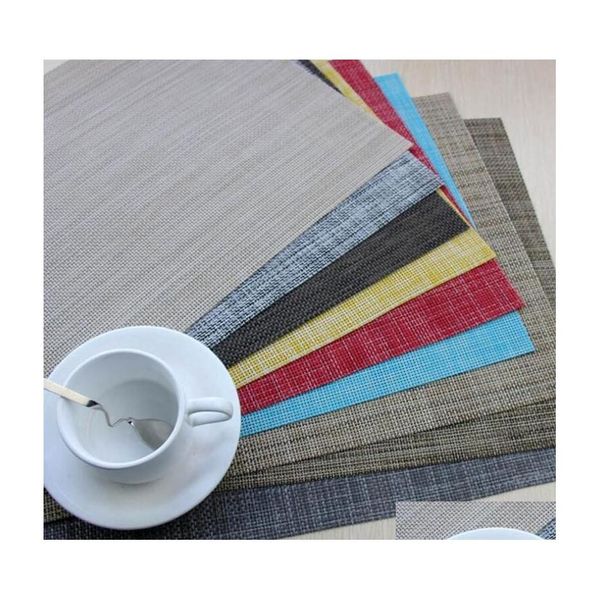 Tapis Pads 8 napperons de couleur pour table à manger résistant à la chaleur résistant aux taches lavable PVC cuisine livraison directe maison jardin bar déco Dhupw