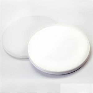 Matten Pads 9 Cm Sublimatie Lege Keramische Onderzetter Witte Onderzetters Warmte-overdracht Afdrukken Aangepaste Cup Mat Pad Thermisch Lx4217 Drop Delivery Dhgxo