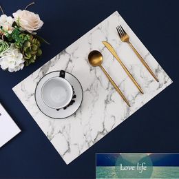 Mats Pads Embed Life Marble Surface Tafel Mat 45 * 30cm Hittebestendingwaterdichte Kunstmatige Lederen Placemats Keuken Accessoires Fabriek Prijs Expert Design