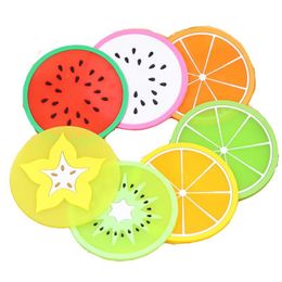 Mats Pads Fruit Sile Coaster Jelly Color Creative Insation non glissée PAD TABLE DÉCORATION CAFE CA