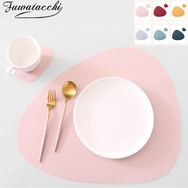 Esteras almohadillas Fuwatacchi taza de mesa 2 uds manteles individuales aislamiento de silicona antideslizante Eenvoudige Tafel disco mantel individual para Eettafel