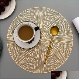 Tapis Coussinets Napperon Rond Creux Étanche Antidérapant Table À Manger Chaleur Insation Steak Plaque Pad Café Cuisine Accessoires Drop Deliv Dhmps