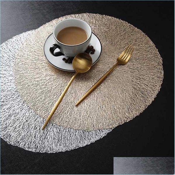 Mats Pads Insating Insation Ins Nordic El Restaurante Decoración para el hogar Mesa de cocina Mesa de cocina Redonda PVC Placemat Drop Entrega 2021 Jardín K Mxhome Dhvup