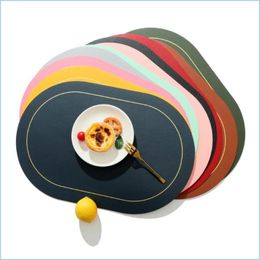 Matten kussens insation olieproof lederen placemat western eten eettafel tabel match kom cup keuken accessoires drop levering 2021 dhgym