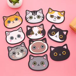 Alfombrillas con forma de gato Kawaii, soporte para taza de té, posavasos de silicona para bebidas y café, mantel individual, accesorios de cocina