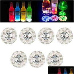 Matten Pads Led Fles Stickers Onderzetters Licht 4Leds Sticker Zwaailichten Voor Holiday Party Bar Thuisgebruik Dhs Drop Levering Tuin Dhmyh