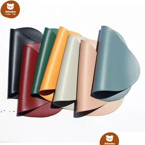 Mats Pads New Place Mat Vajilla Pad Placemat Table Heat Insation Imitación Cuero Placemats Bowl Coaster Cocina Antideslizante Wjy591 Dhvky