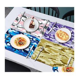Matten Placemat keuken servies tabelgerei Coasters bar mat pu lederen wasbare warmte insatie tafels decoratie druppel levering huis dhgjm