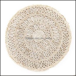 Mats Pads Placemats Limpiables Boho para mesa redonda Resistente al calor Sts Lugar rústico Granja Entrega de entrega 2021 Hogar Jardín Cocina Dhra5