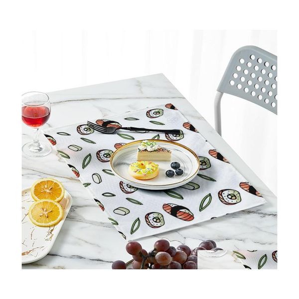 Esteras Almohadillas Patrón de bola de arroz Servilleta para mesa Manteles individuales Servilletas de fiesta Tela Papel de boda Pañuelos Cocina Comedor Gota Dh92L