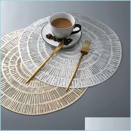 Matten kussens eenvoudige ronde koffiekop en schotel kussenplaat dikke vaste kleur warmte insatie westerse placemat decoratieve druppel levering dhpaw