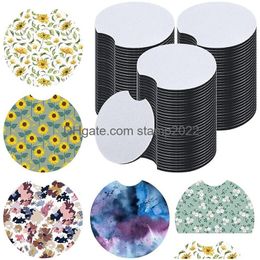 Mats Pads Sublimation Cup Coasters Blanks For DIY Crafts Car Painting Project Accessoires Drop Livraison Home Garden Kitchen Dining Dhcoo