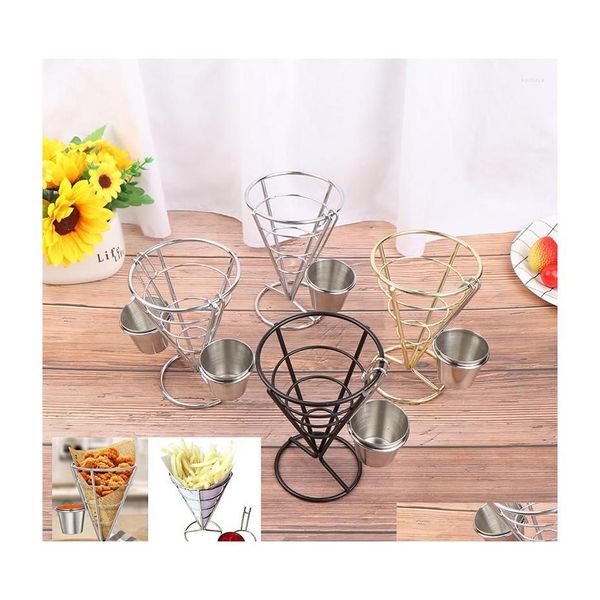 Mats Pads Table 1 Pcs French Fry Stand Cone Basket Holder Pour Frites Fish And Chips Apéritifs Drop Delivery Home Garden Kitchen Di Dhoev