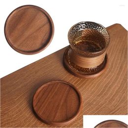 Tapis de table 1pc napperons en bois thé tasse à café durable résistant à la chaleur bol rond théière tapis insation vaisselle porte-tasse Dro Dhmln