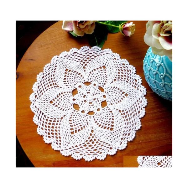 Tapis Tapis Table 1 Pcs 30 Cm Rond Main Crochet Floral Dentelle Creux Tapis Tissu Napperon Mélange De Coton Drop Delivery Maison Jardin Cuisine Din Dh1F9