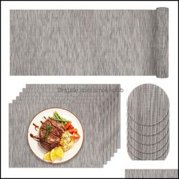 Mats Pads Table Decoratie Aeserijen Keuken, Dining Bar Home Garden Set van 13 PVC Placemats Moderne Mode Stijl Verticale Strepen Mat NAP