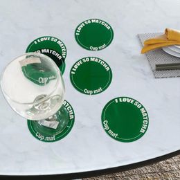 Tapis de Table en acrylique avec motif de lettres, isolation thermique, pour tasse à café, accessoires de cuisine
