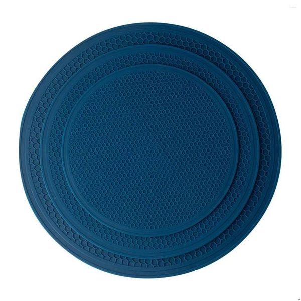 Tapis de table Tapis de dessous de plat en sile sûr et durable Tapis résistant à la chaleur pour plats Supports de casseroles de cuisine antidérapants 3 pièces Livraison directe H Otlql