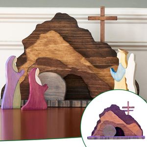 Mats Pads Top Selling Pasen Resurrection Scene Spring Risen Christ Figurine Decor voor de thuisondersteuning Groothandel en druppel