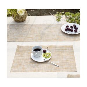 Tapis Tapis En Gros 6 Couleurs Tissé Western Food Mat Style Européen 45X30Cm Pvc Set De Table El Spinning Lin Épais Insation Dh0411 Dr Dhgsd