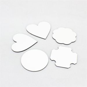 Tapis de tapis en gros Sublimation MDF Coupe de voiture Coaster 3,5 pouces Blanc Blanc Transfert de chaleur Fond rond carré personnalisé bricolage 4 mm d'épaisseur Dhddj